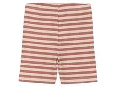 rosa og hvidstribet cykelshorts fra The New Siblings TNST6207 old rose striped  bagfra